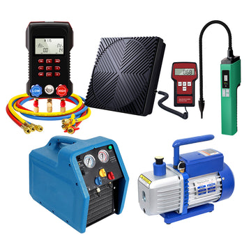 Aprvtio AHTS-200 Air Conditioning Service Tool Set with Digital Manifold with Horse, Temperature Clamps, Refrigerant Leak Detector, Recovery Machine, Dual Stage 4.8 CFM Vacuum Pump, Refrigerant Scale(Pre-order)